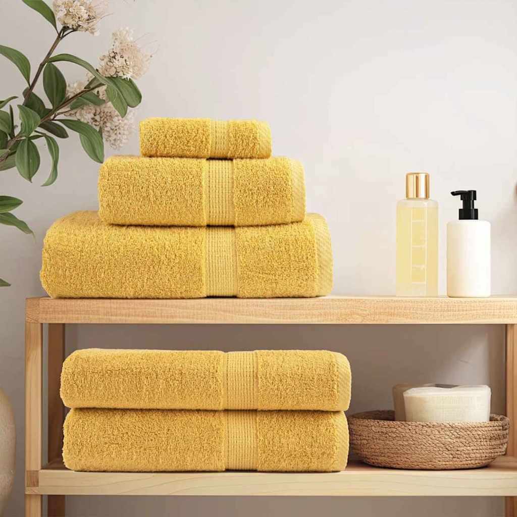 vidaXL Guest Towel SOLUND 2 pcs Gold 15 x 21 cm 550 gsm