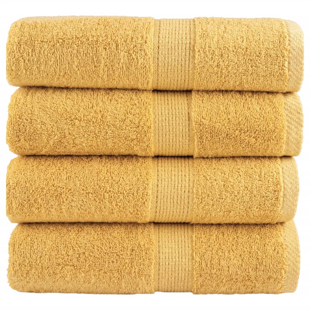 vidaXL Premium Wash Towels "SOLUND" 4 pcs Gold 30x30 cm 600 gsm