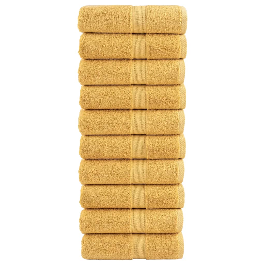 vidaXL Premium Wash Towels "SOLUND" 10 pcs Gold 30x30 cm 600 gsm
