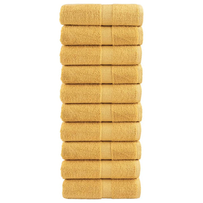 vidaXL Premium Wash Towels "SOLUND" 10 pcs Gold 30x30 cm 600 gsm