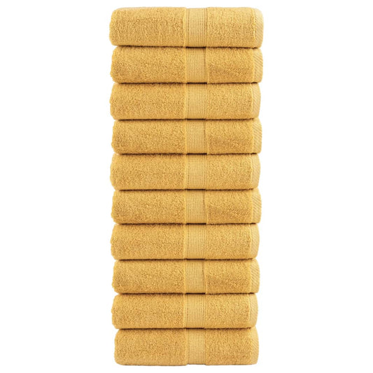 vidaXL Premium Wash Towels "SOLUND" 10 pcs Gold 30x30 cm 600 gsm