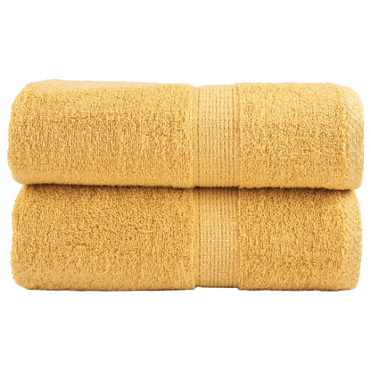 vidaXL Premium Guest Towels "SOLUND" 2 pcs Gold 30x50 cm 600 gsm