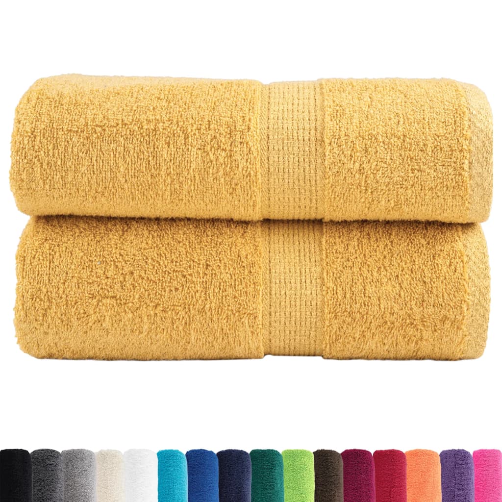 vidaXL Premium Guest Towels "SOLUND" 2 pcs Gold 30x50 cm 600 gsm