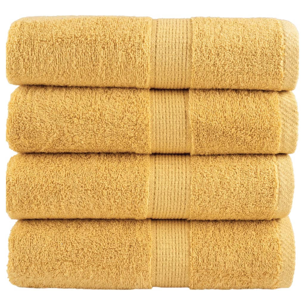 vidaXL Premium Guest Towels "SOLUND" 4 pcs Gold 30x50 cm 600 gsm