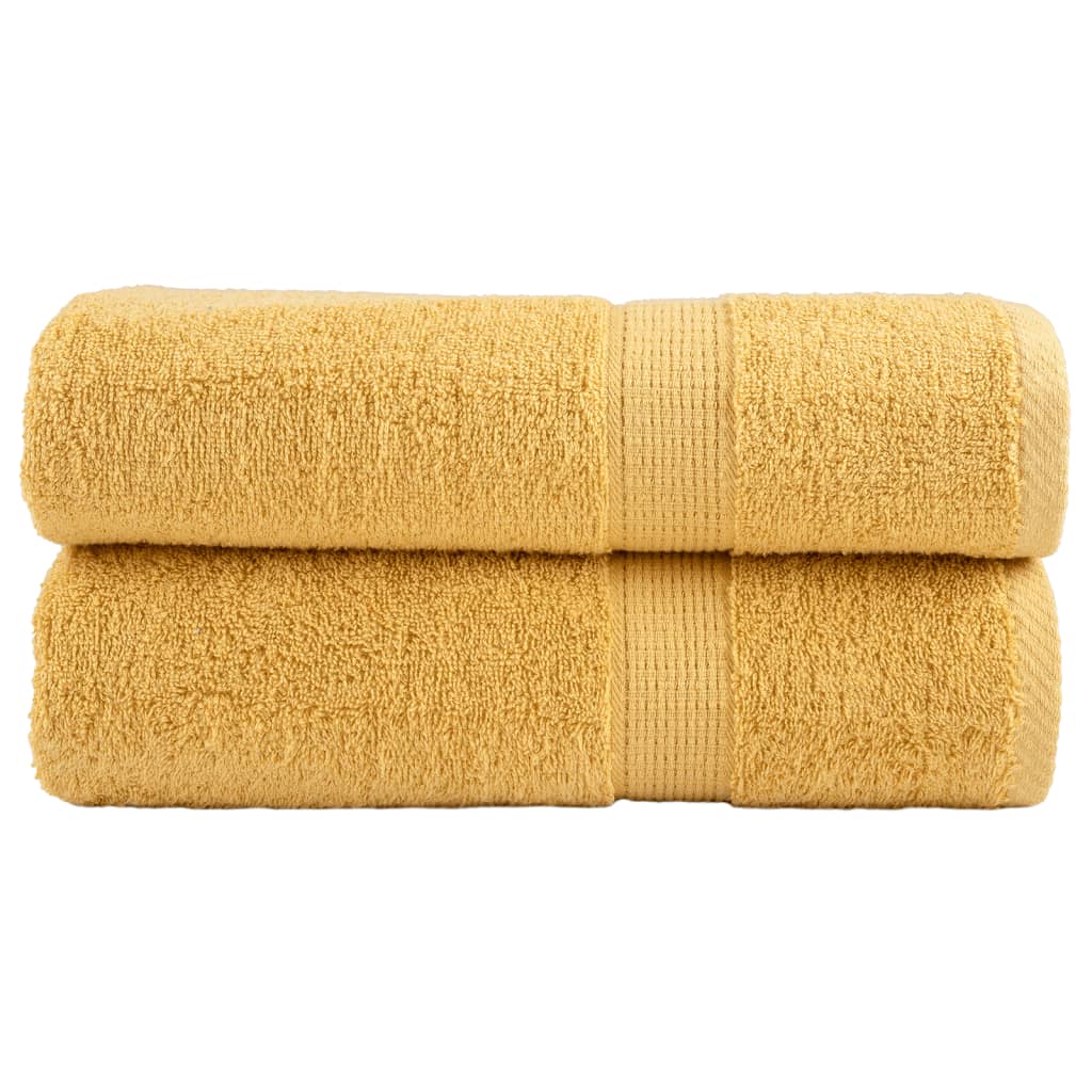 vidaXL Premium Hand Towels "SOLUND" 2 pcs Gold 50x100 cm 600 gsm