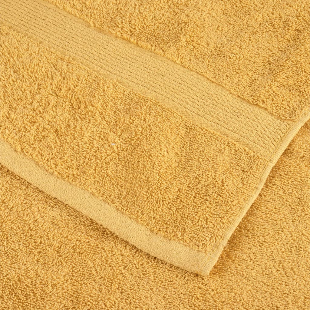vidaXL Premium Hand Towels "SOLUND" 2 pcs Gold 50x100 cm 600 gsm