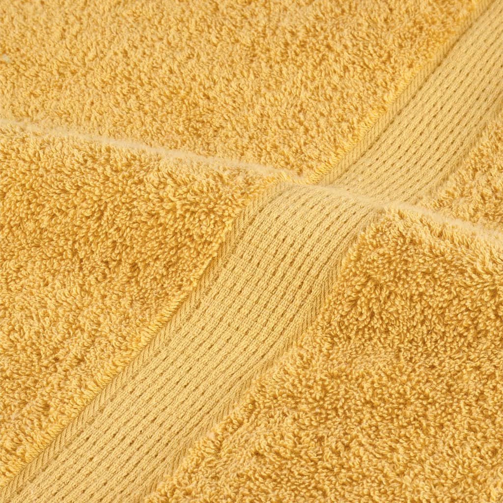 vidaXL Premium Hand Towels "SOLUND" 2 pcs Gold 50x100 cm 600 gsm