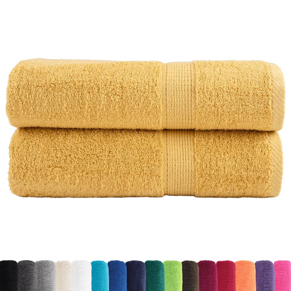 vidaXL Premium Shower Towels SOLUND 2pcs Gold 70x140cm 600gsm