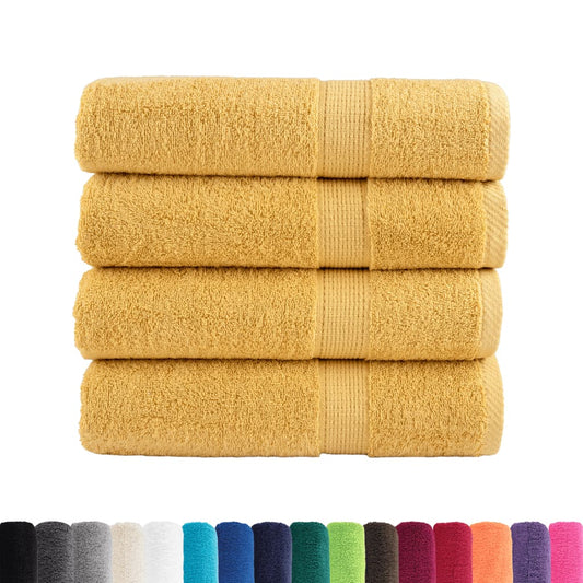 vidaXL Premium Shower Towels "SOLUND" 4 pcs Gold 70x140 cm 600 gsm