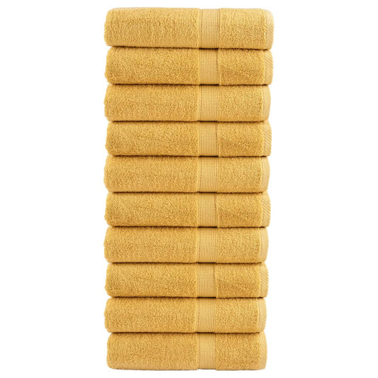 vidaXL Premium Shower Towels SOLUND 10pcs Gold 70x140cm 600gsm