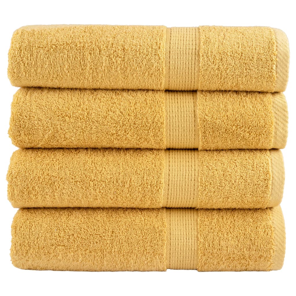 vidaXL Premium Bath Towels "SOLUND" 4 pcs Gold 100x150 cm 600 gsm