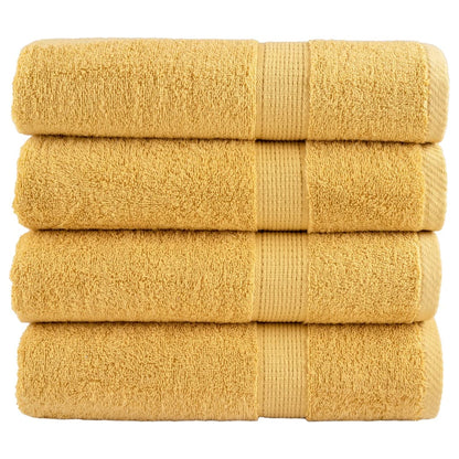 vidaXL Premium Bath Towels "SOLUND" 4 pcs Gold 100x150 cm 600 gsm