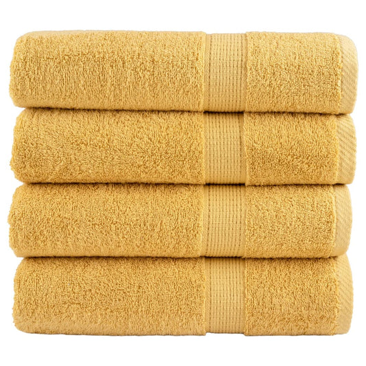 vidaXL Premium Bath Towels "SOLUND" 4 pcs Gold 100x150 cm 600 gsm