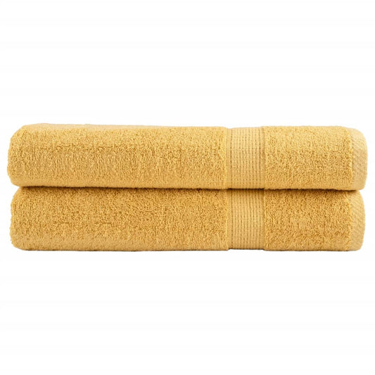 vidaXL Premium Sauna Towels "SOLUND" 2 pcs Gold 80x200 cm 600 gsm