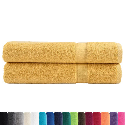vidaXL Premium Sauna Towels "SOLUND" 2 pcs Gold 80x200 cm 600 gsm