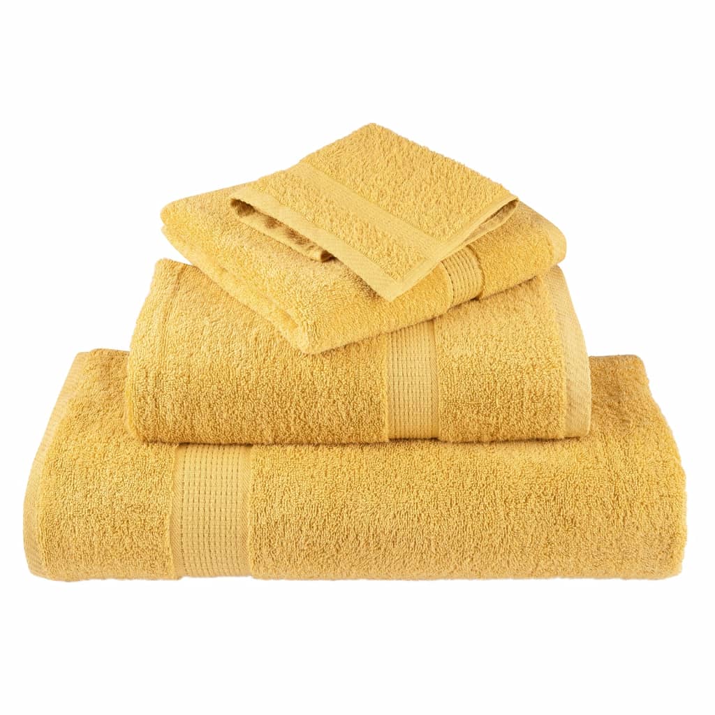 vidaXL Premium Sauna Towels "SOLUND" 2 pcs Gold 80x200 cm 600 gsm