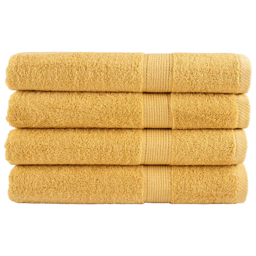 vidaXL Premium Towels "SOLUND" 4 pcs Gold 100x200 cm 600 gsm