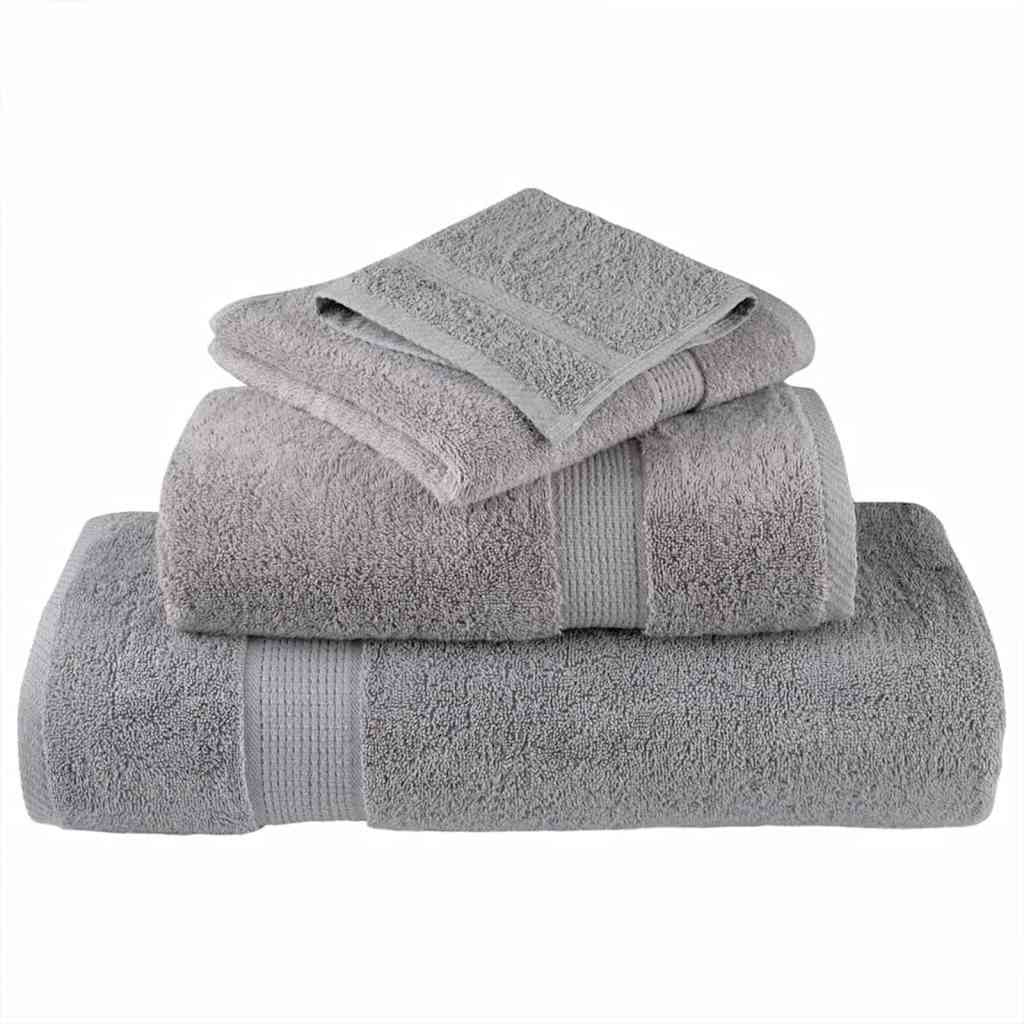 vidaXL Guest Towel SOLUND 10 pcs Grey 15 x 21 cm 550 gsm