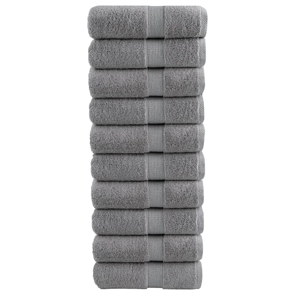 vidaXL Premium Wash Towels SOLUND 10pcs Grey 30x30cm 600gsm
