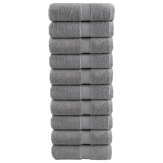 vidaXL Premium Wash Towels SOLUND 10pcs Grey 30x30cm 600gsm