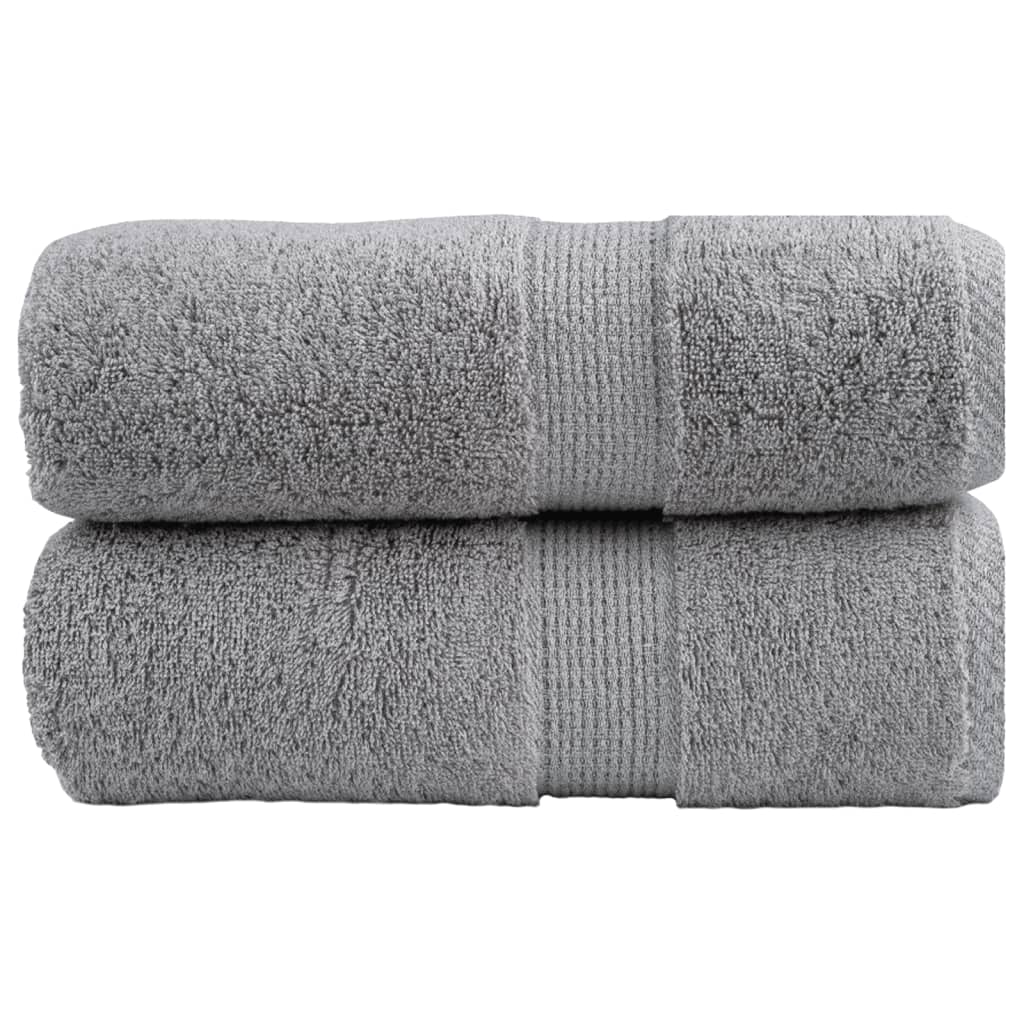 vidaXL Premium Guest Towels "SOLUND" 2 pcs Grey 30x50 cm 600 gsm