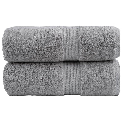 vidaXL Premium Guest Towels "SOLUND" 2 pcs Grey 30x50 cm 600 gsm