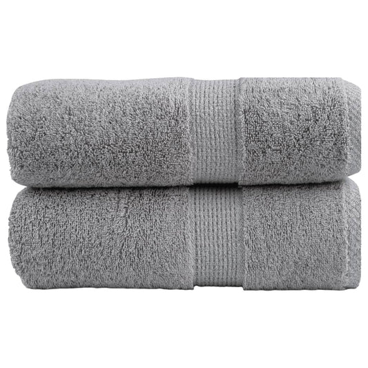 vidaXL Premium Guest Towels "SOLUND" 2 pcs Grey 30x50 cm 600 gsm