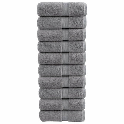 vidaXL Premium Guest Towels "SOLUND" 10 pcs Grey 30x50 cm 600 gsm