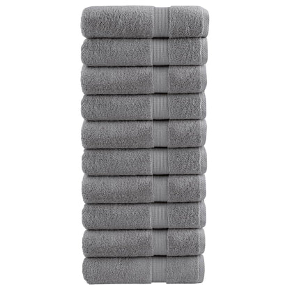 vidaXL Premium Hand Towels "SOLUND" 10 pcs Grey 50x100 cm 600 gsm