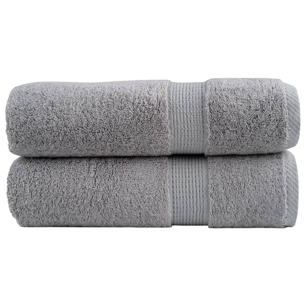 vidaXL Premium Shower Towels "SOLUND" 2 pcs Grey 70x140 cm 600 gsm