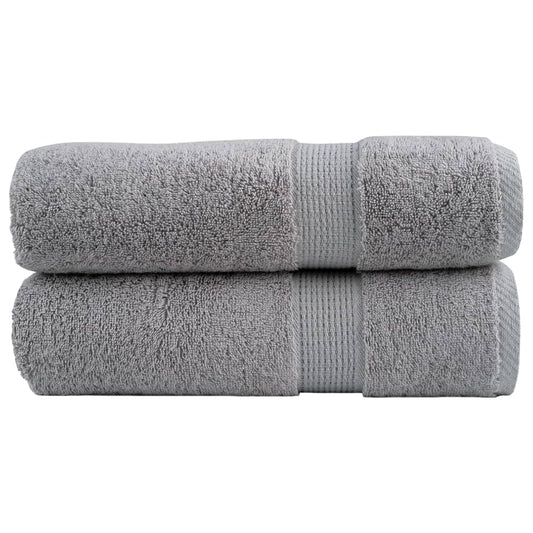 vidaXL Premium Shower Towels "SOLUND" 2 pcs Grey 70x140 cm 600 gsm