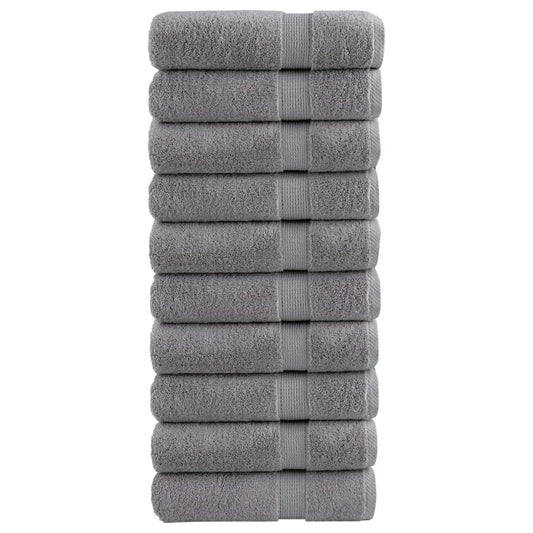 vidaXL Premium Bath Towels "SOLUND" 10 pcs Grey 100x150 cm 600 gsm
