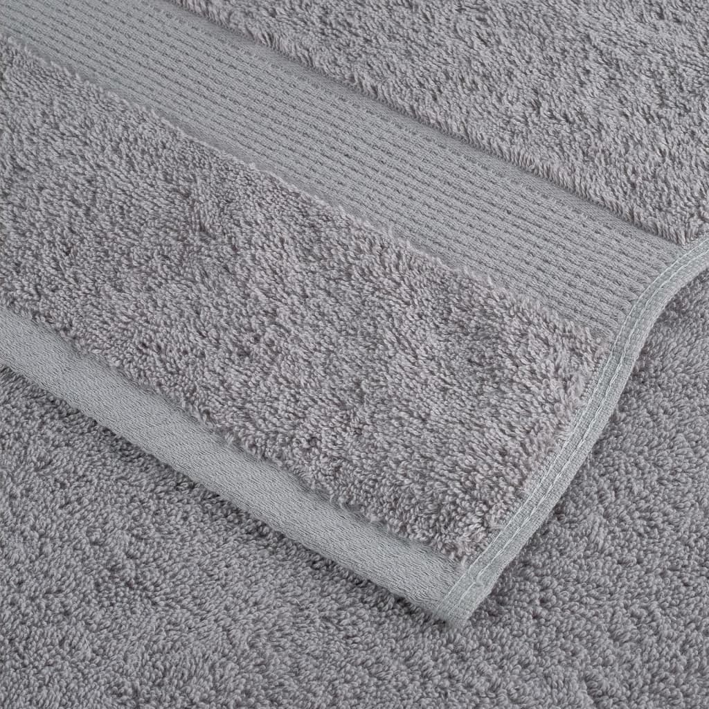 vidaXL Premium Bath Towels "SOLUND" 10 pcs Grey 100x150 cm 600 gsm