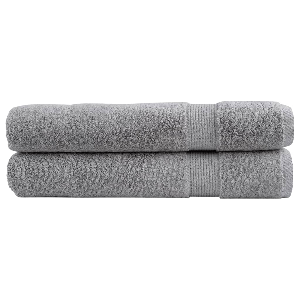 vidaXL Premium Sauna Towels "SOLUND" 2 pcs Grey 80x200 cm 600 gsm
