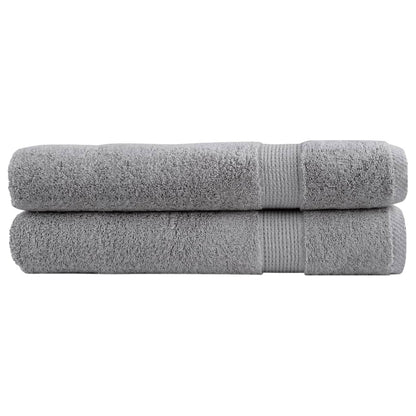 vidaXL Premium Sauna Towels "SOLUND" 2 pcs Grey 80x200 cm 600 gsm