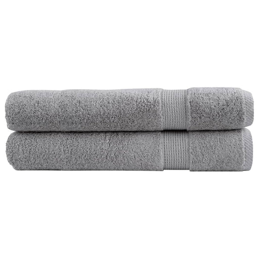 vidaXL Premium Sauna Towels "SOLUND" 2 pcs Grey 80x200 cm 600 gsm