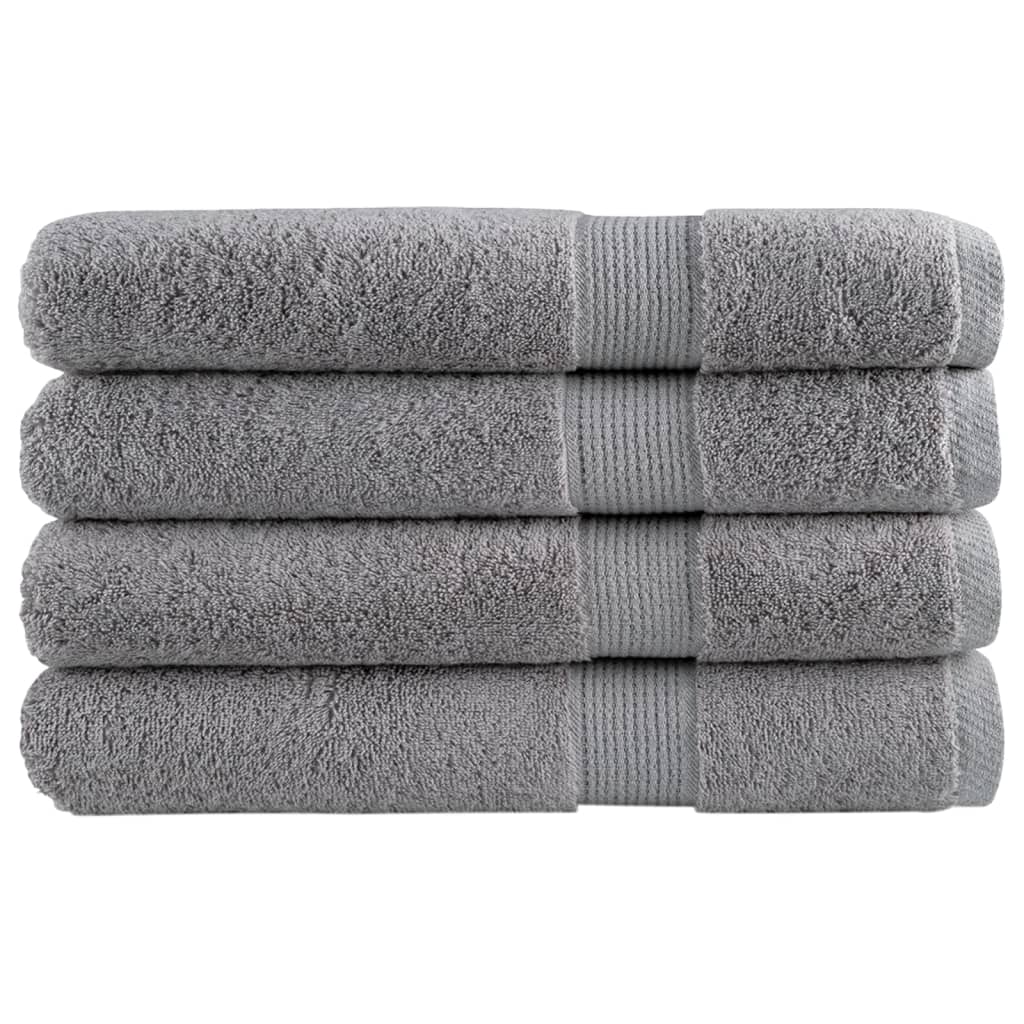 vidaXL Premium Sauna Towels "SOLUND" 4 pcs Grey 80x200 cm 600 gsm
