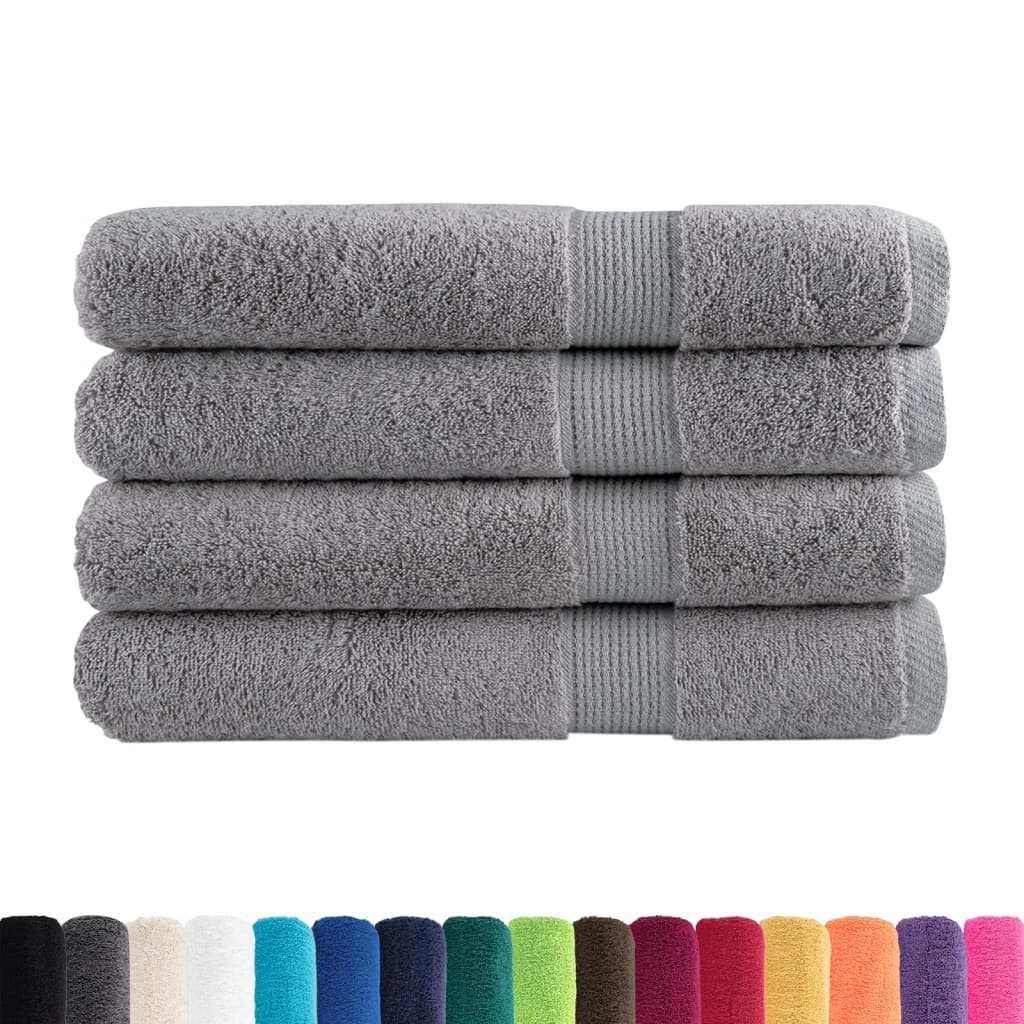 vidaXL Premium Sauna Towels "SOLUND" 4 pcs Grey 80x200 cm 600 gsm