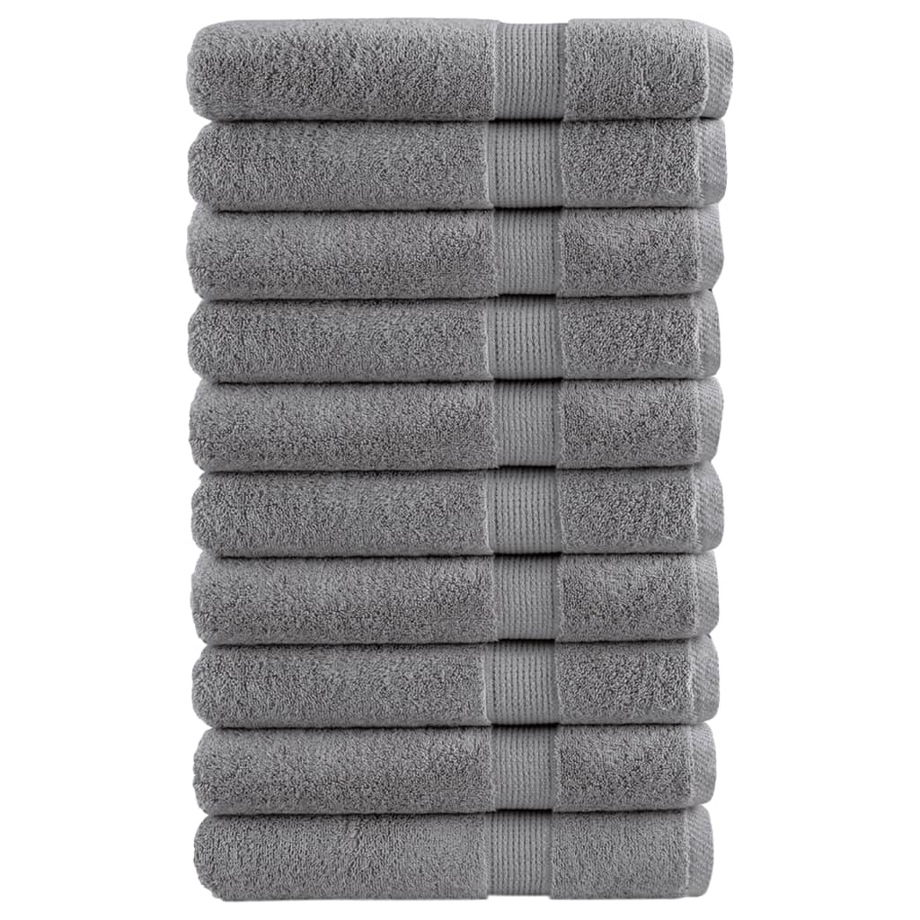 vidaXL Premium Sauna Towels "SOLUND" 10 pcs Grey 80x200 cm 600 gsm