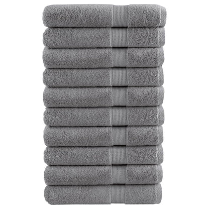 vidaXL Premium Sauna Towels "SOLUND" 10 pcs Grey 80x200 cm 600 gsm