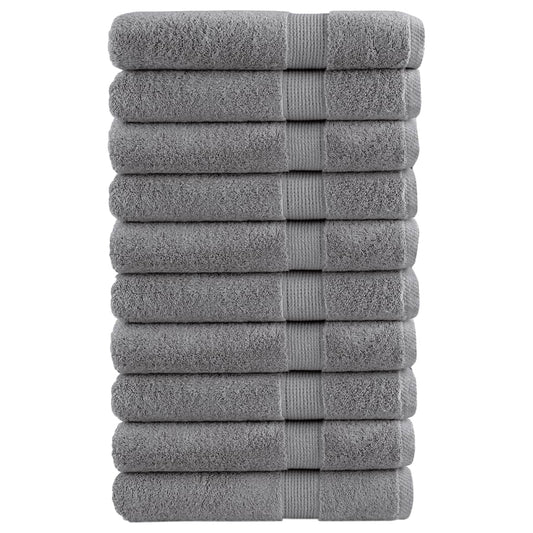 vidaXL Premium Sauna Towels "SOLUND" 10 pcs Grey 80x200 cm 600 gsm