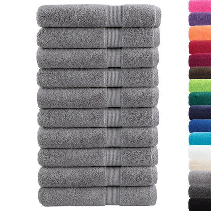 vidaXL Premium Sauna Towels "SOLUND" 10 pcs Grey 80x200 cm 600 gsm