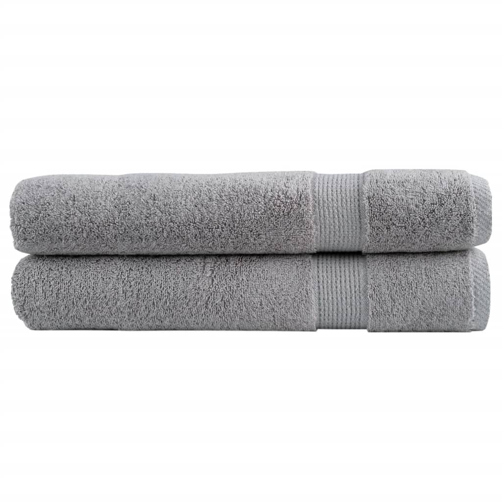 vidaXL Premium Towels SOLUND 2pcs Grey 100x200cm 600gsm