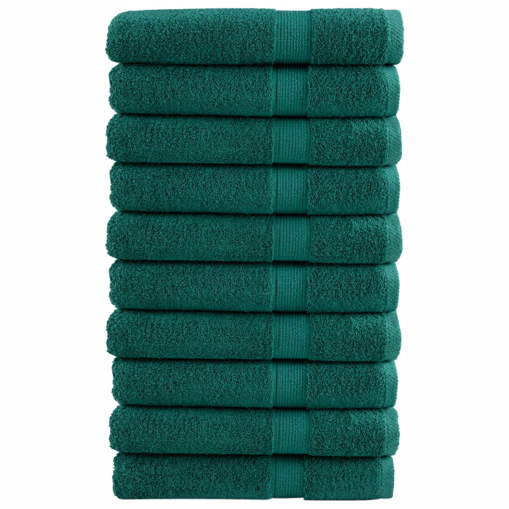 vidaXL Premium Towels SOLUND 10 pcs Green 100x200 cm 600 gsm