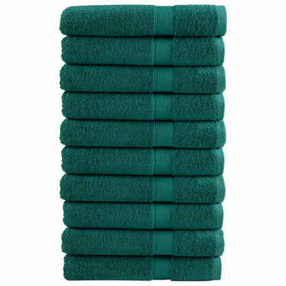 vidaXL Premium Towels SOLUND 10 pcs Green 100x200 cm 600 gsm