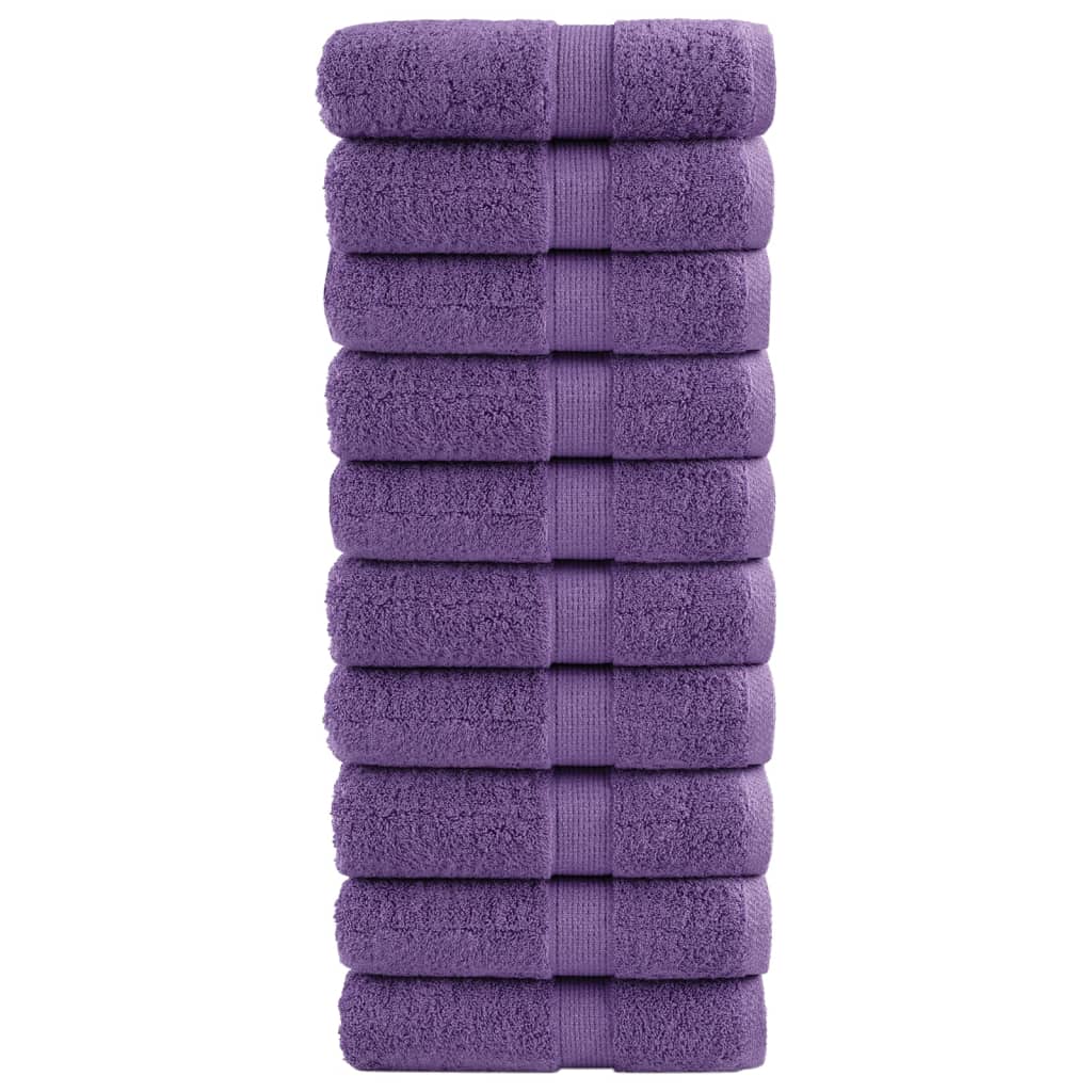 vidaXL Premium Soap Towels SOLUND 10 pcs Purple 30x30 cm 600 gsm
