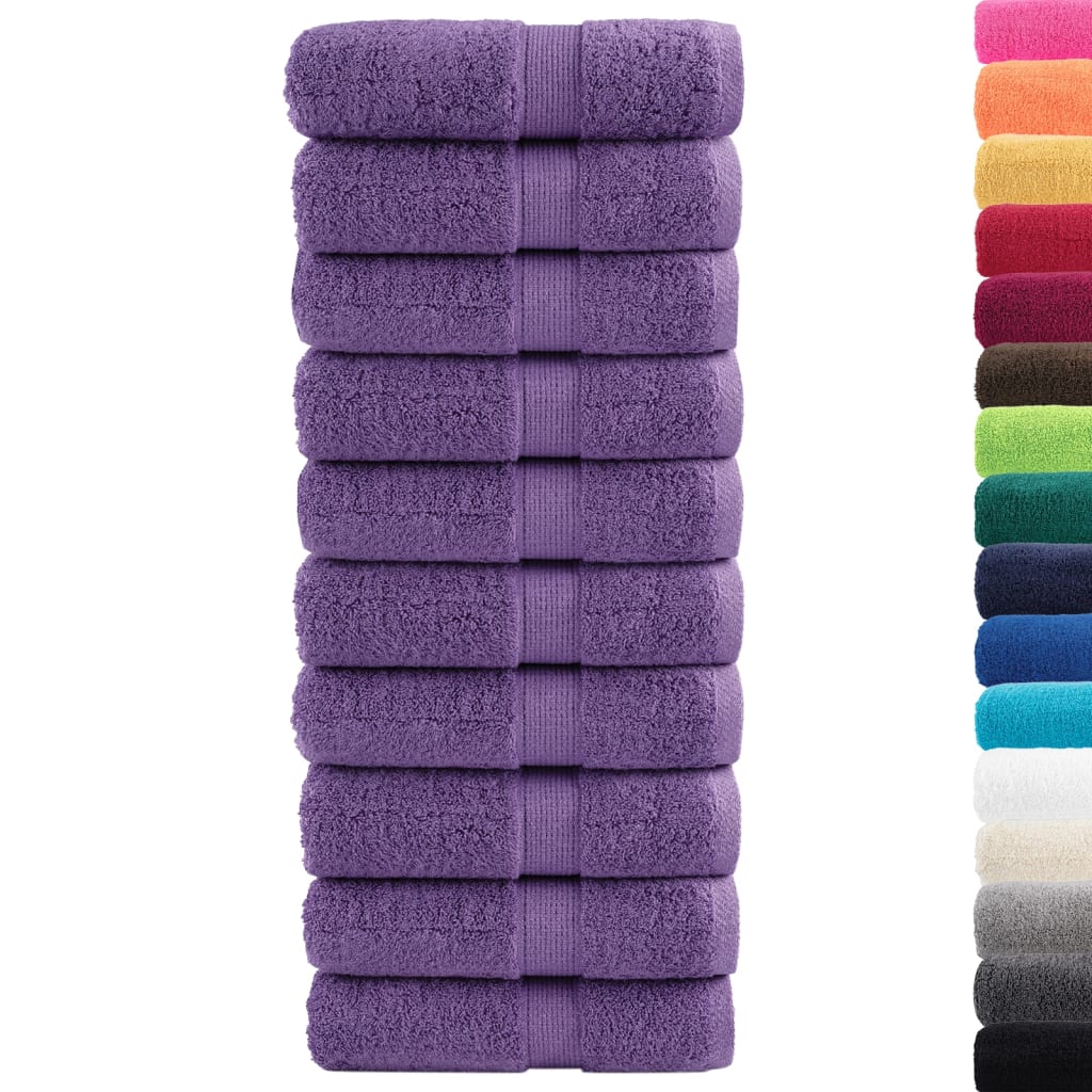 vidaXL Premium Soap Towels SOLUND 10 pcs Purple 30x30 cm 600 gsm