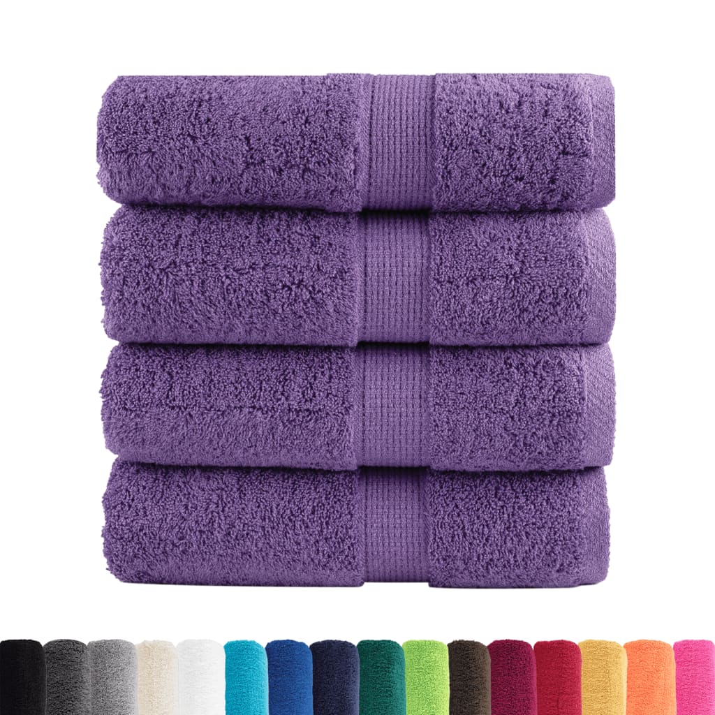 vidaXL Premium Guest Towels SOLUND 4 pcs Purple 30x50 cm 600 gsm