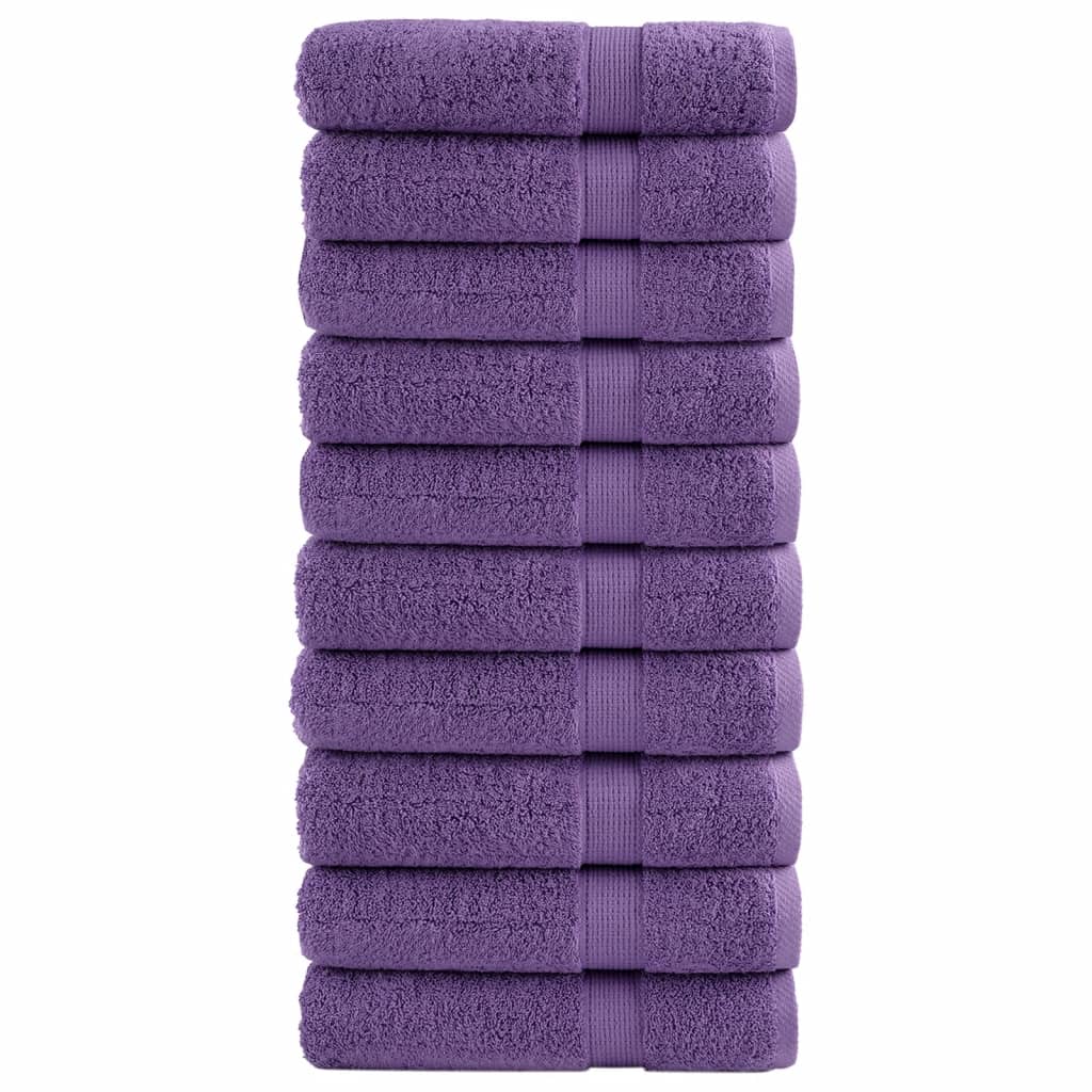 vidaXL Premium Hand Towels SOLUND 10 pcs Purple 50x100 cm 600 gsm