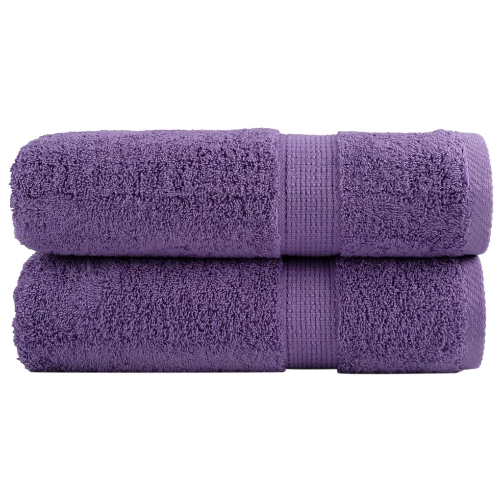vidaXL Premium Bath Towels "SOLUND" 2 pcs Purple 100x150 cm 600 gsm